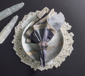 Dip Dye Napkin in Gray & Black, Set of 4