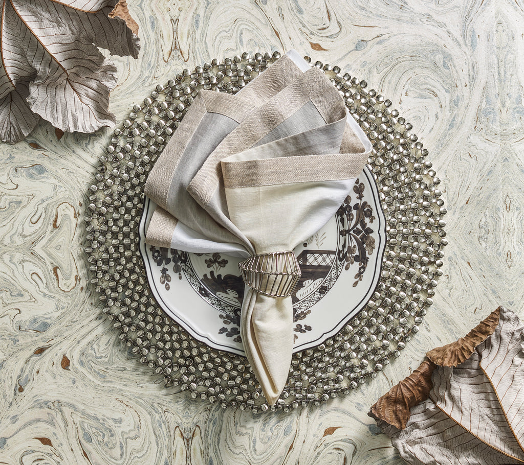 Dip Dye Napkin in Gray & Silver, Set of 4