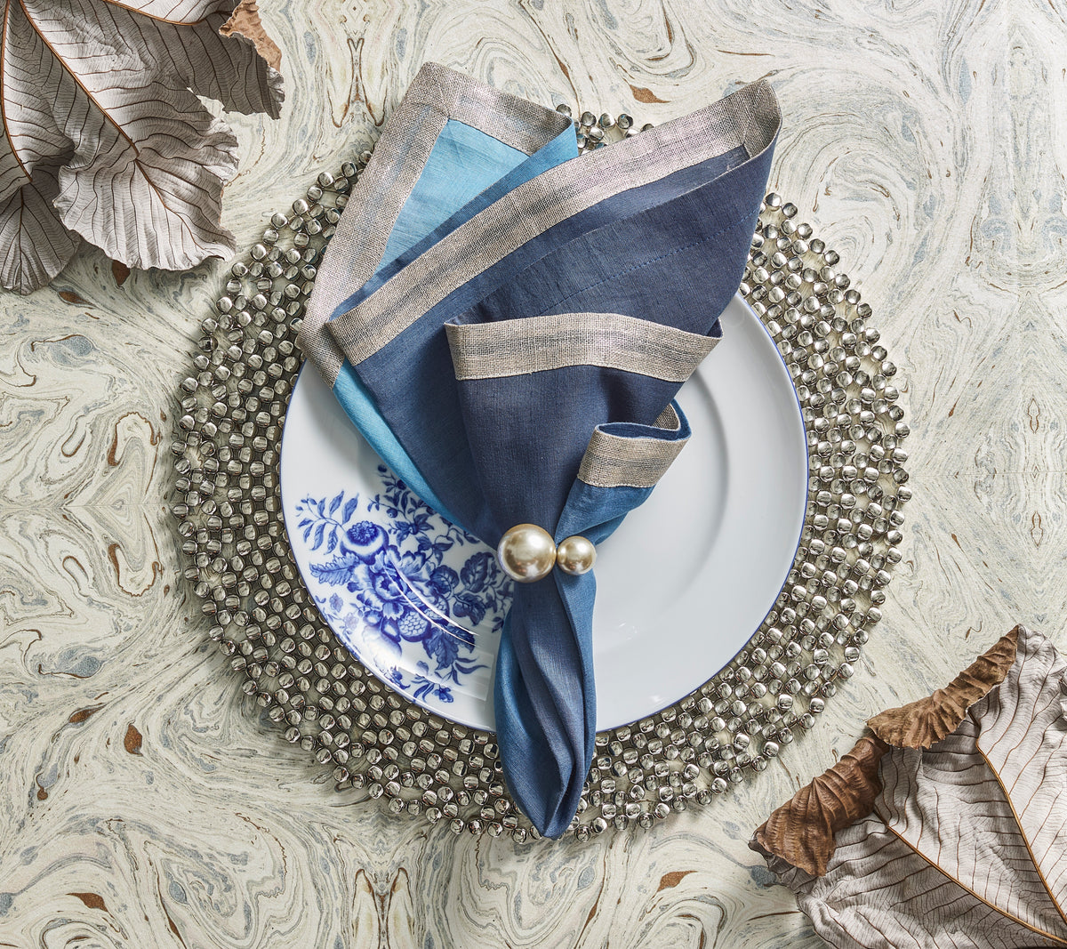 Dip Dye Napkin in Navy & Blue, Set of 4