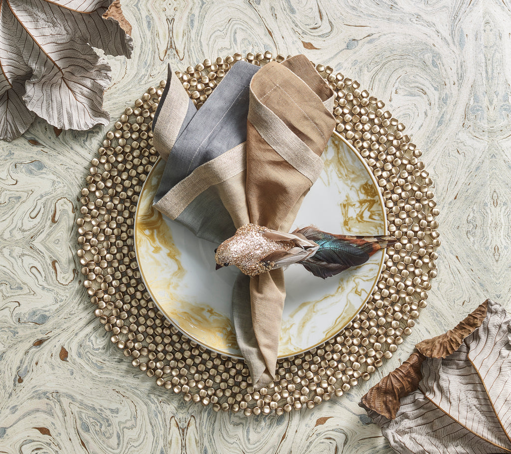 Dip Dye Napkin in Beige, Taupe & Gray, Set of 4