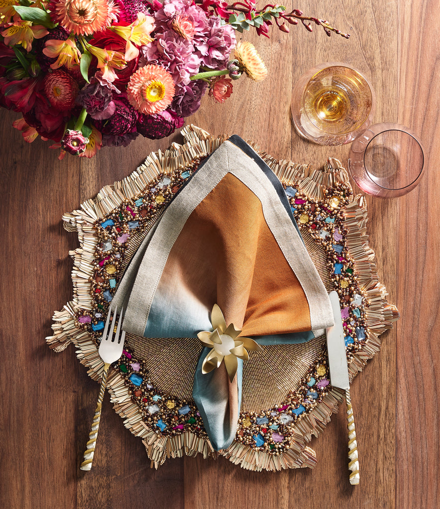 Dip Dye Napkin in Midnight & Copper, Set of 4