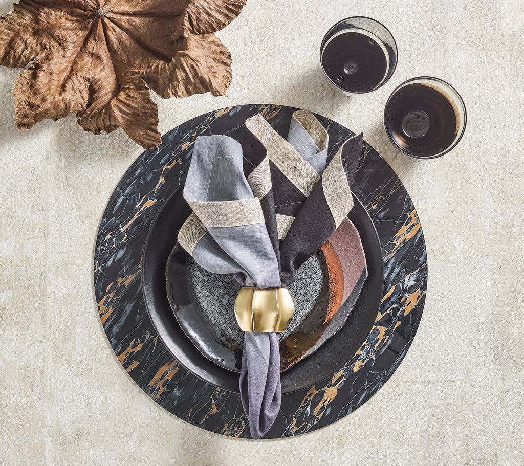 Dip Dye Napkin in Gray & Black, Set of 4