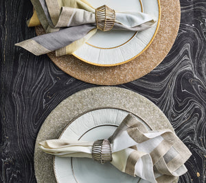 Dip Dye Napkin in Gray & Silver, Set of 4