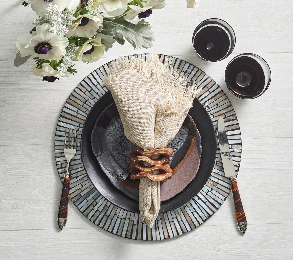 Tahiti Placemats in Gray/Taupe, Set of 4