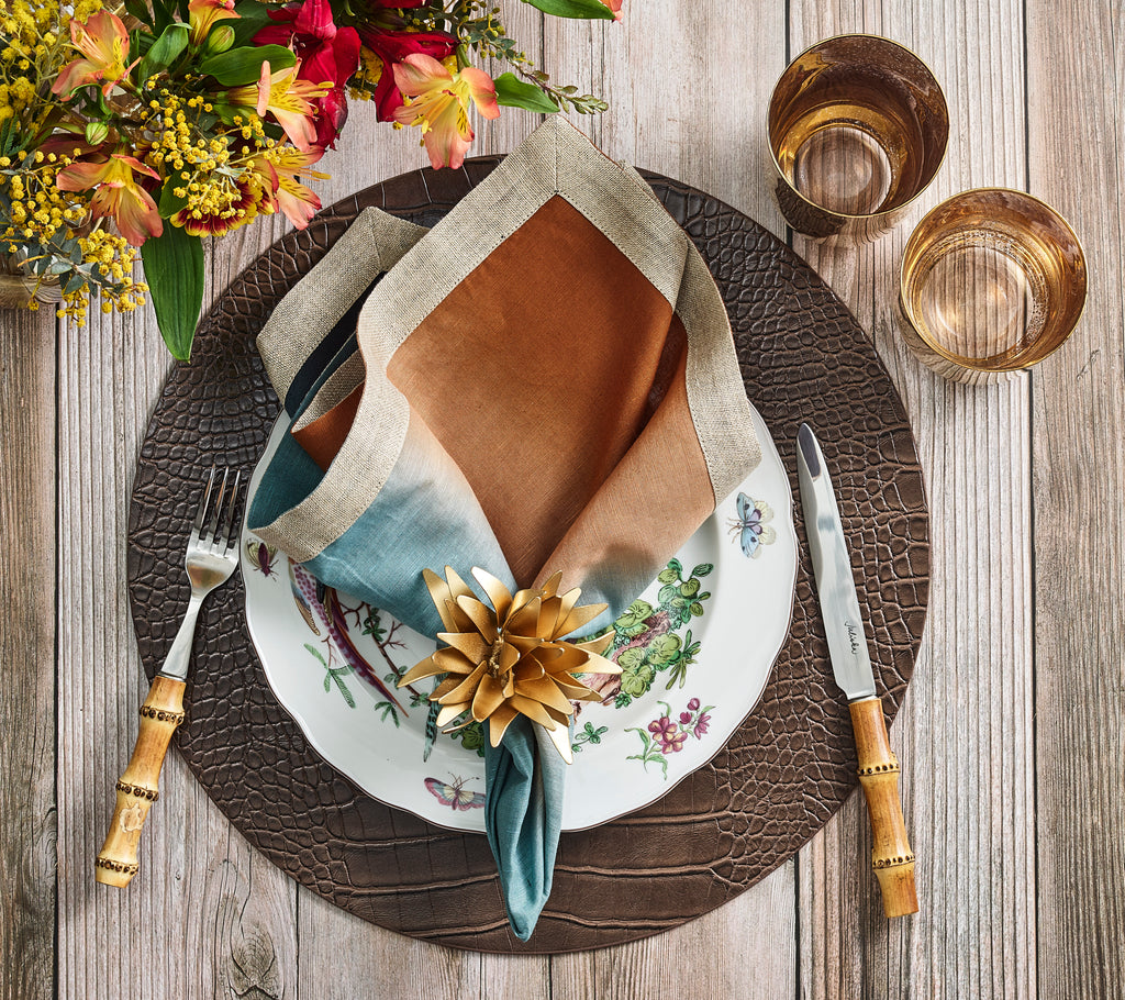 Dip Dye Napkin in Midnight & Copper, Set of 4