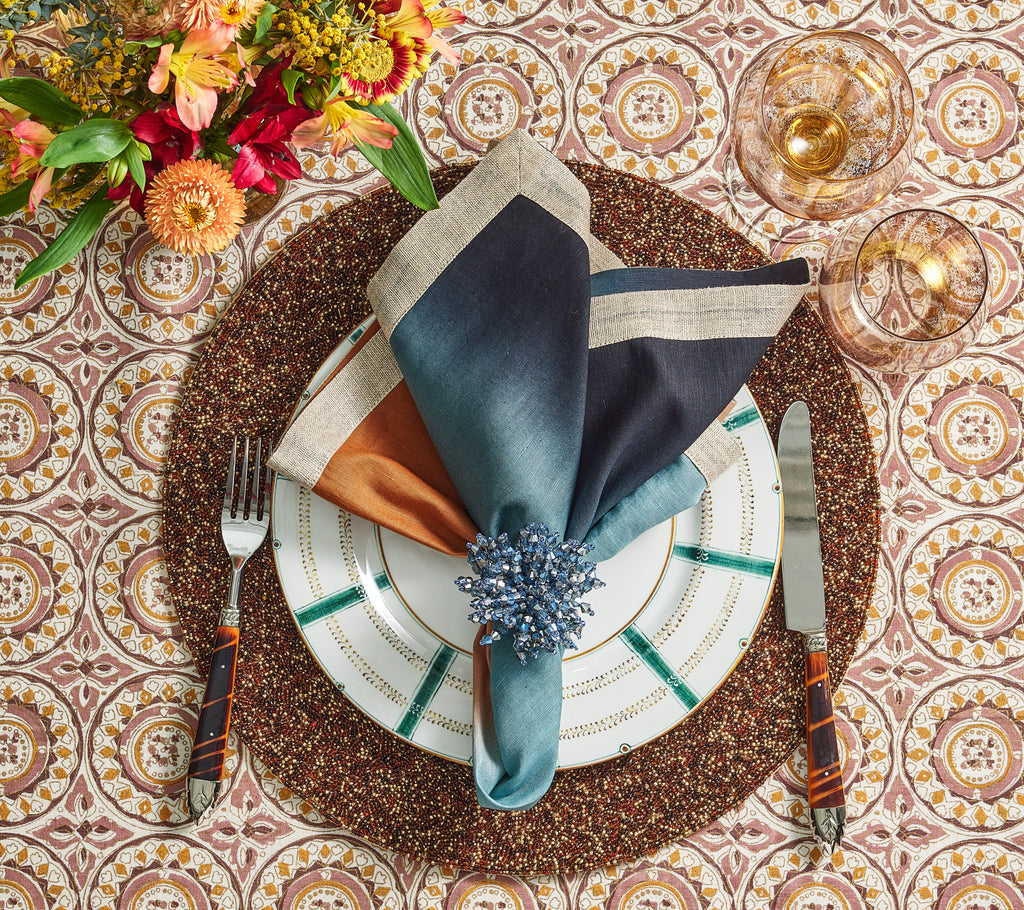 Dip Dye Napkin in Midnight & Copper, Set of 4