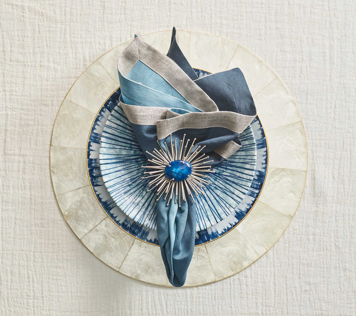 Dip Dye Napkin in Navy & Blue, Set of 4