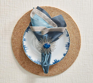 Wood Round Placemat in Natural, Set of 4