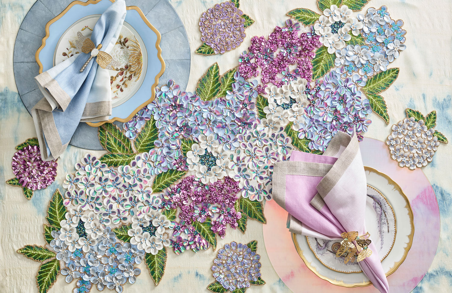 Hydrangea Table Runner in Multi