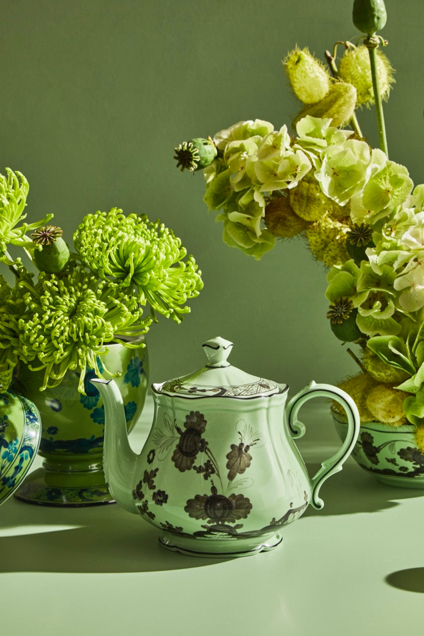 Oriente Italiano Teapot With Cover in Malachite