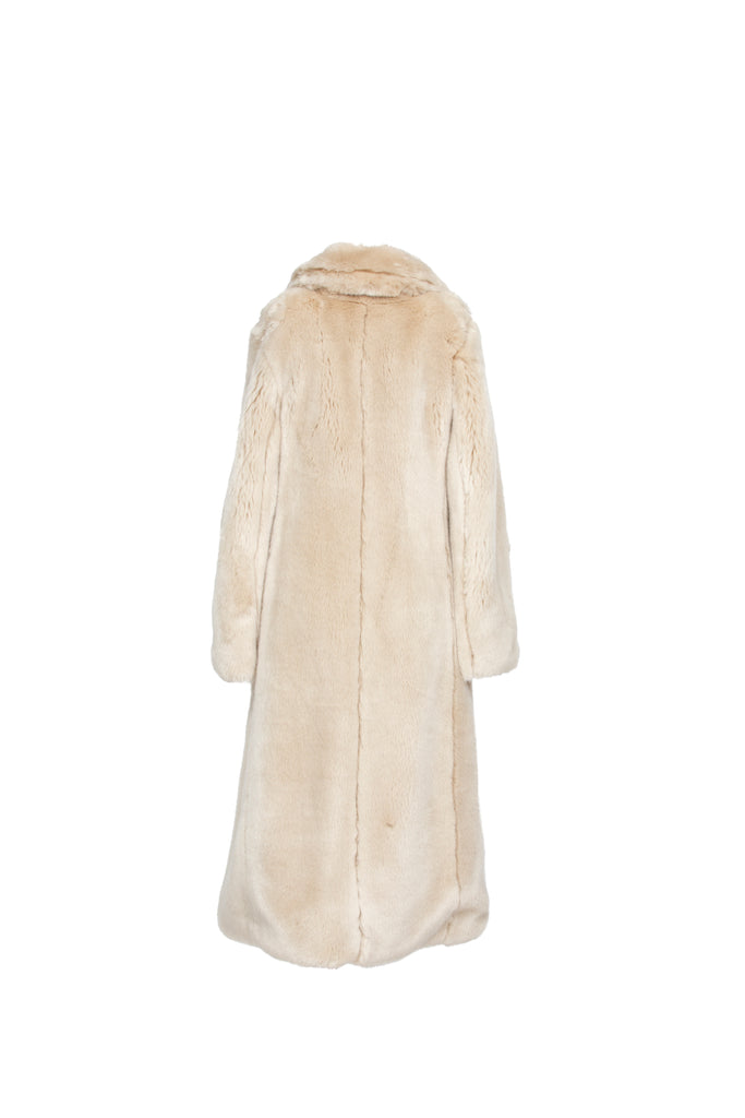 Catherine Faux Fur Reversible Coat in Crème | Over The Moon