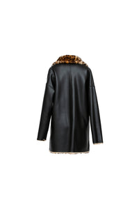 Sophia Reversible Caban Coat in Leopard