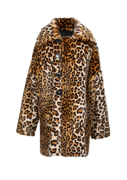 Sophia Reversible Caban Coat in Leopard | Over The Moon