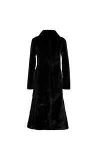 Catherine Faux Fur Reversible Coat in Noir