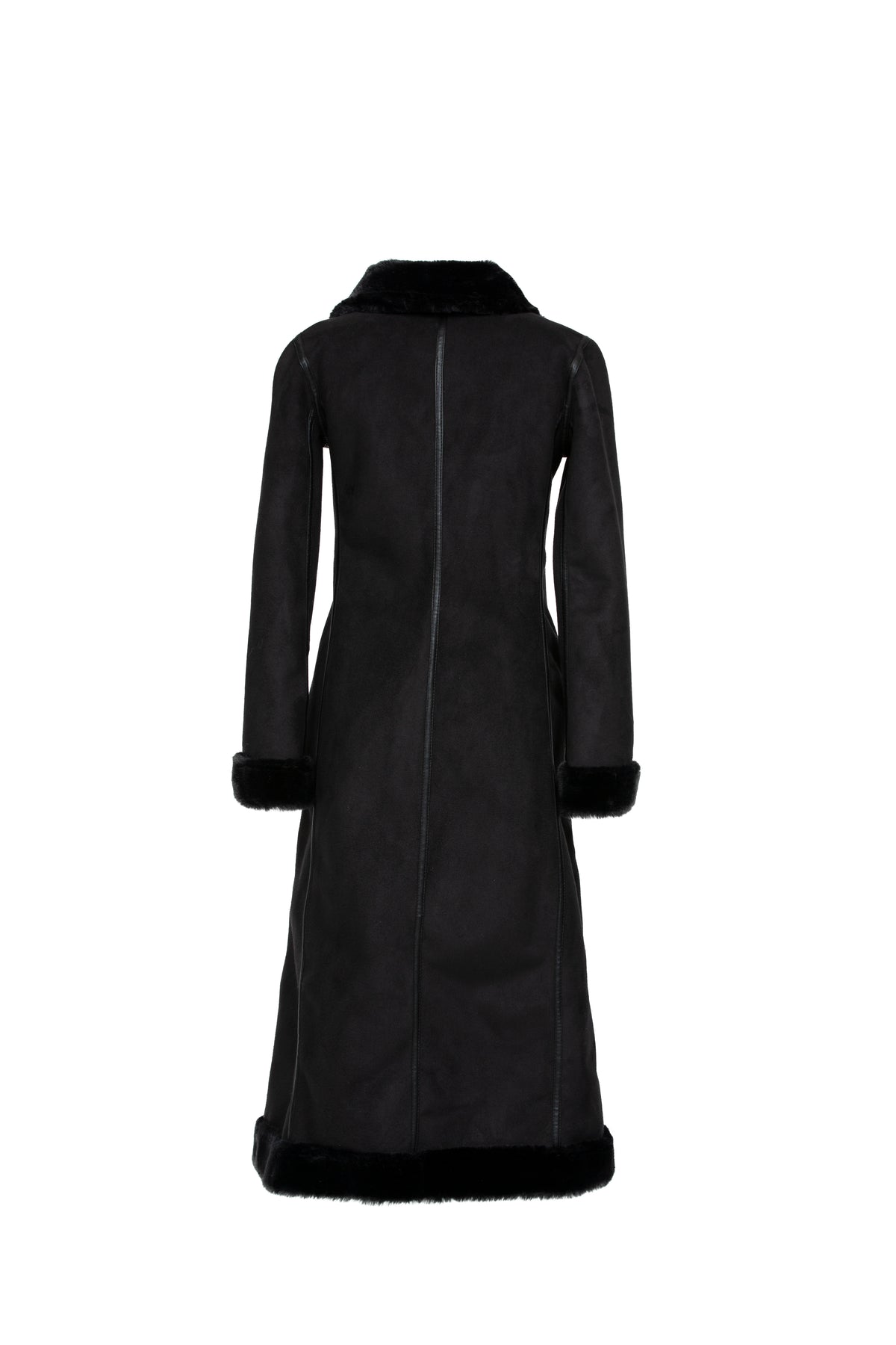 Catherine Faux Fur Reversible Coat in Noir