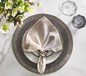 Dip Dye Napkin in Gray & Silver, Set of 4