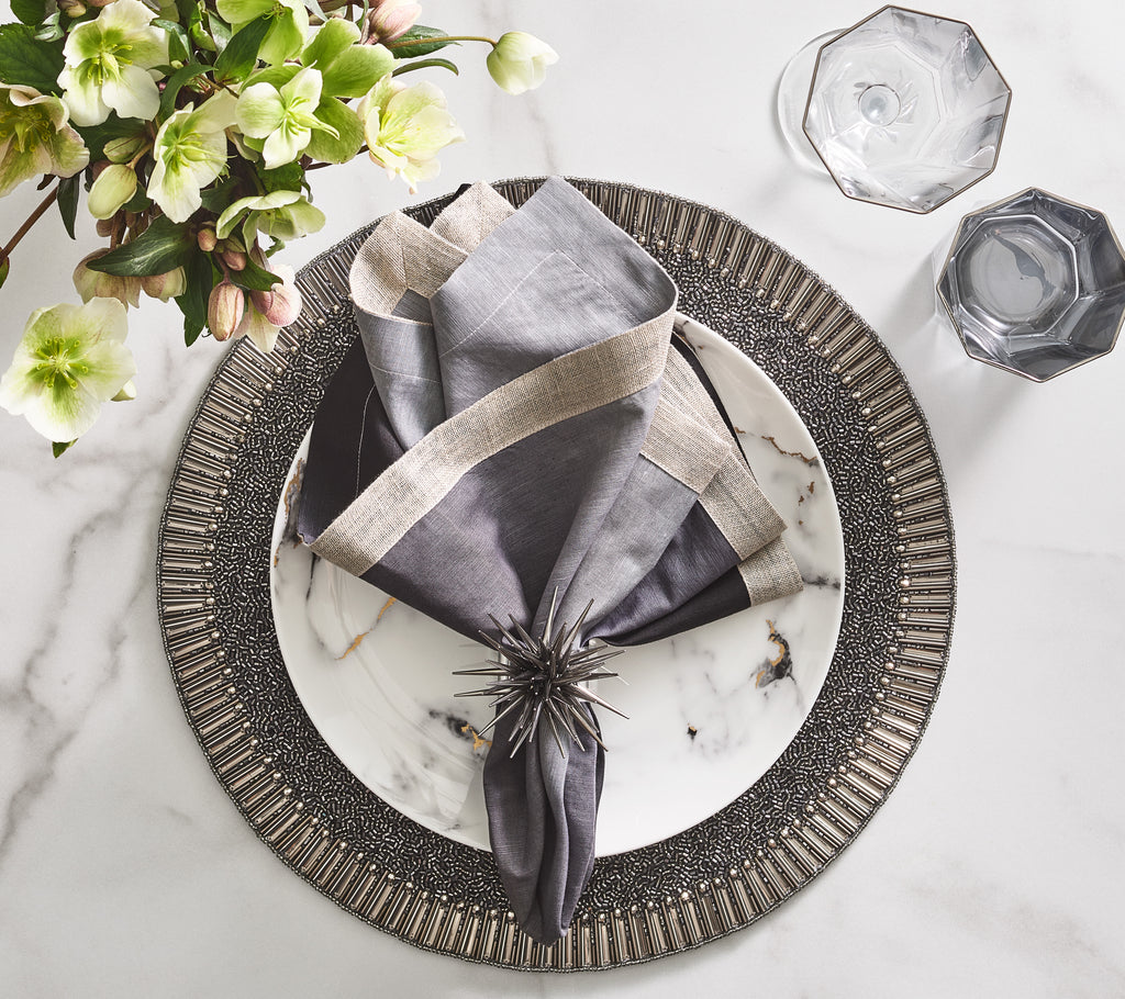 Dip Dye Napkin in Gray & Black, Set of 4