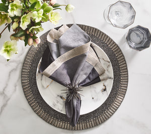Dip Dye Napkin in Gray & Black, Set of 4