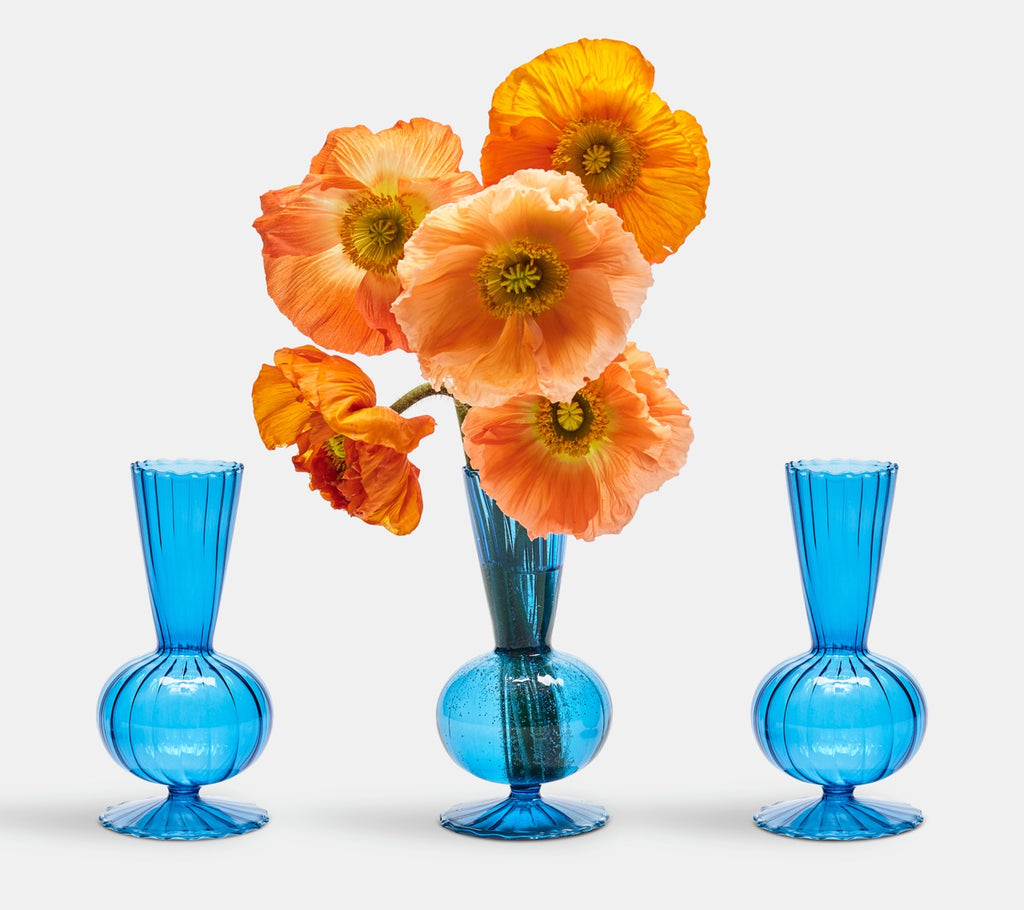 Tess Bud Vase in Blue, Set of 3