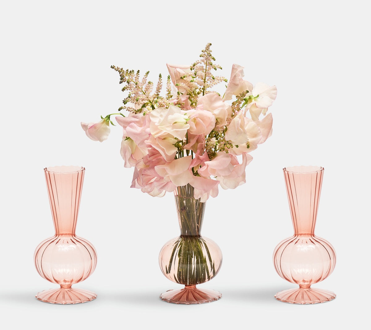 Tess Bud Vase in Blush, Set of 3