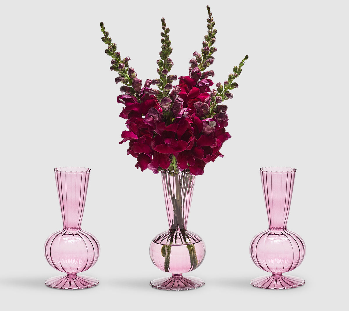 Tess Bud Vase in Lavender, Set of 3
