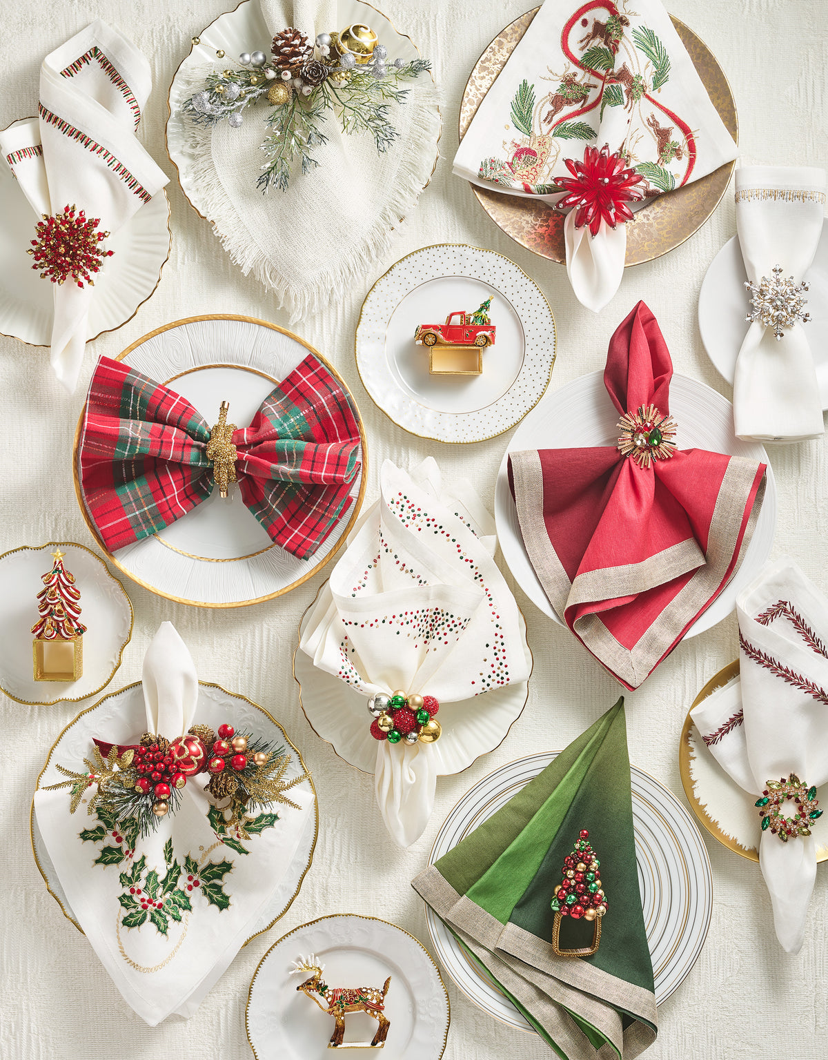 Dip Dye Napkin in Red & Burgundy, Set of 4