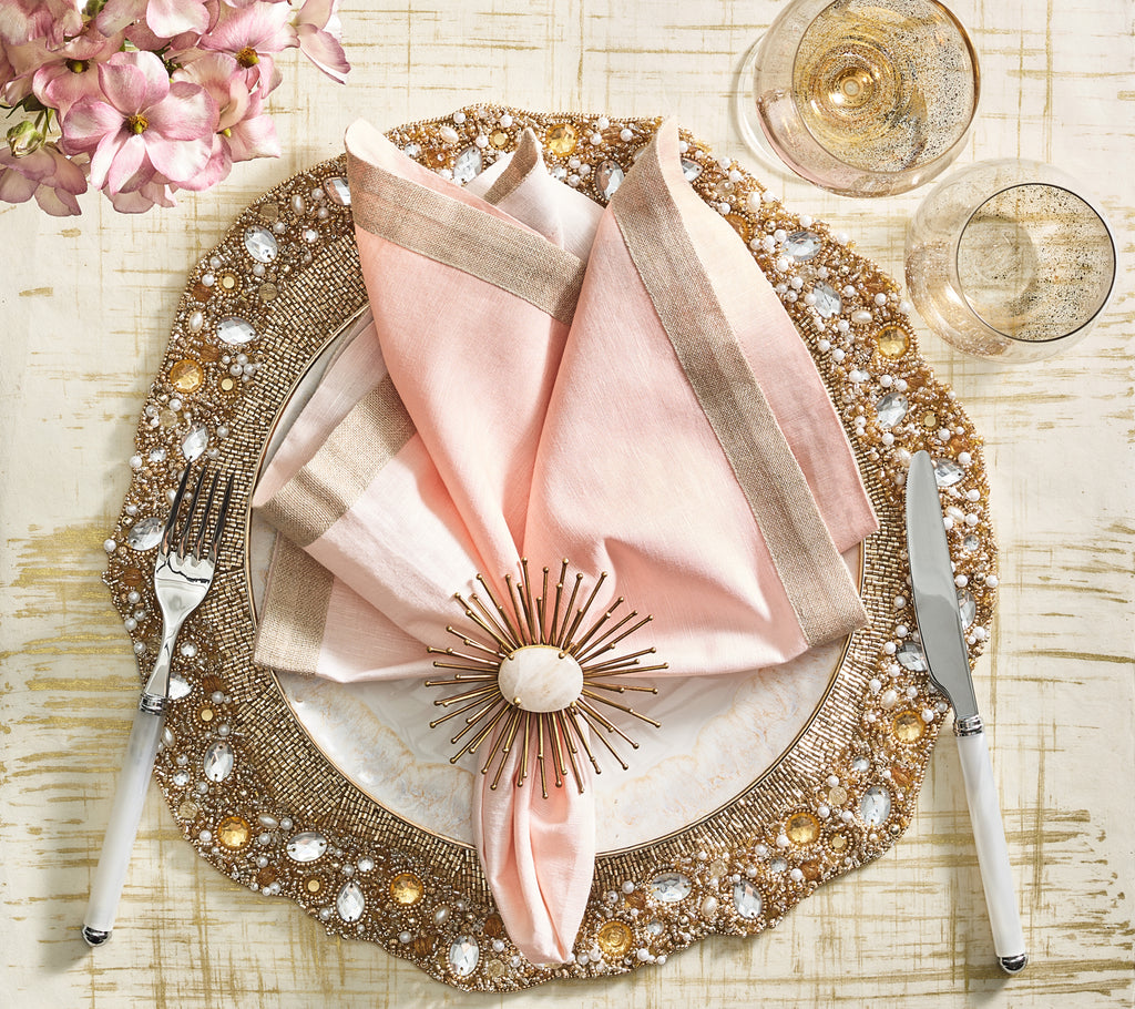 Dip Dye Napkin in Blush & Gold, Set of 4