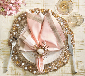 Dip Dye Napkin in Blush & Gold, Set of 4