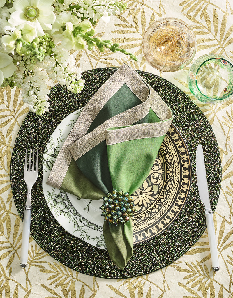 Dip Dye Napkin in Olive & Green, Set of 4