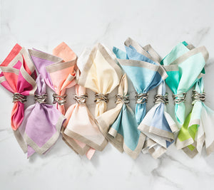 Dip Dye Napkin in White & Periwinkle, Set of 4