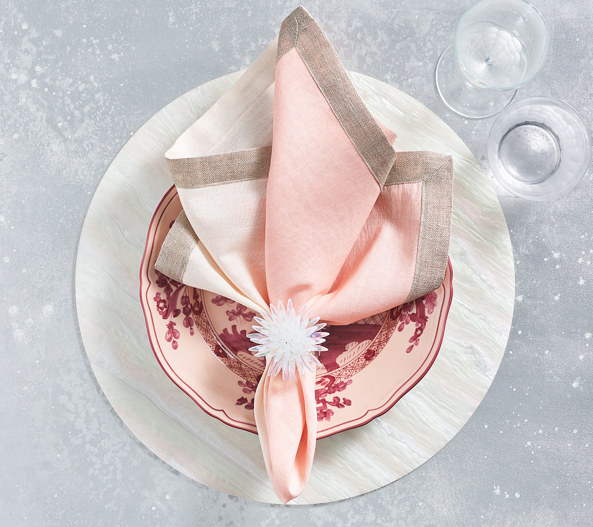 Dip Dye Napkin in Blush & Gold, Set of 4