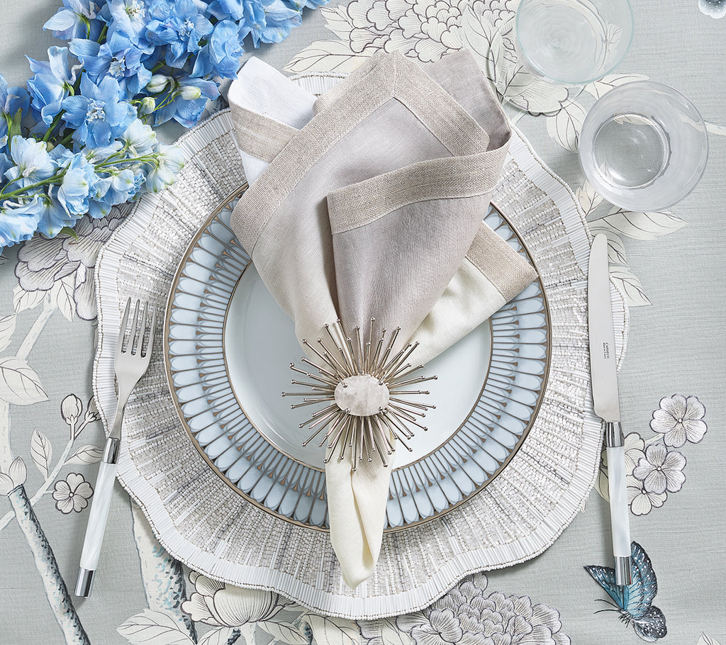 Dip Dye Napkin in Gray & Silver, Set of 4