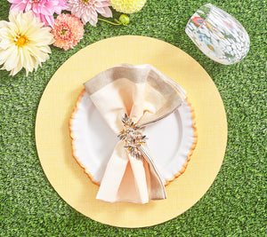 Dip Dye Napkin in White & Beige, Set of 4