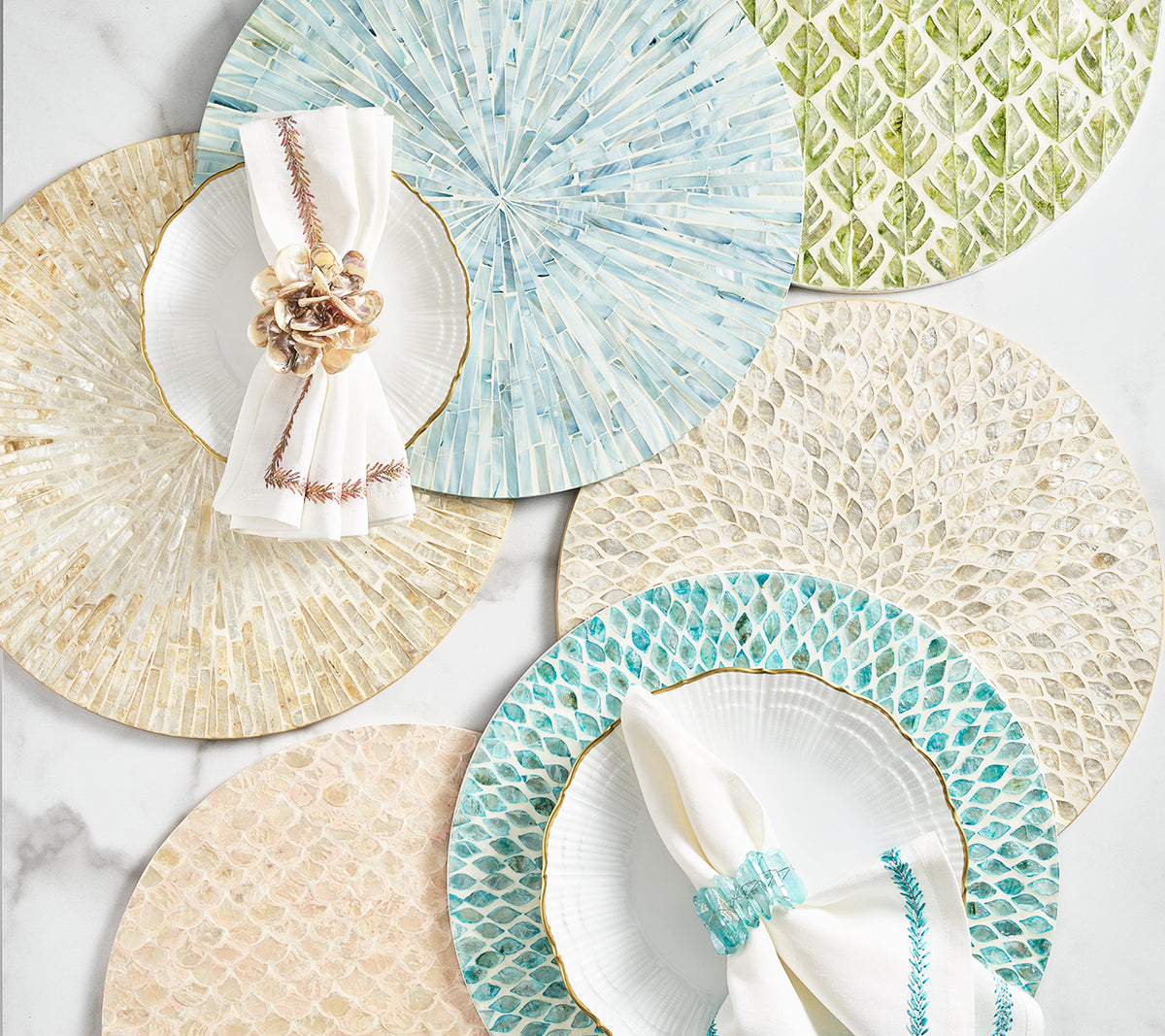 Tahiti Placemat in Periwinkle, Set of 4