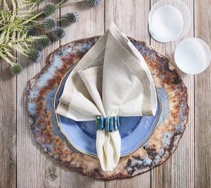 Dip Dye Napkin in Gray & Silver, Set of 4