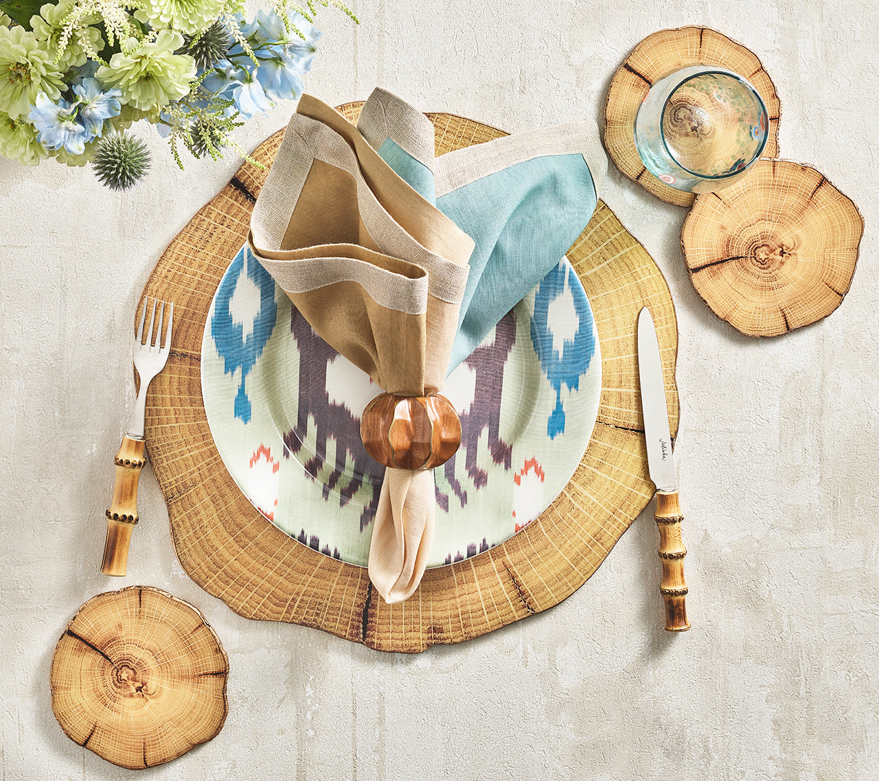 Woodland Placemat in Natural & Brown, Set of 4