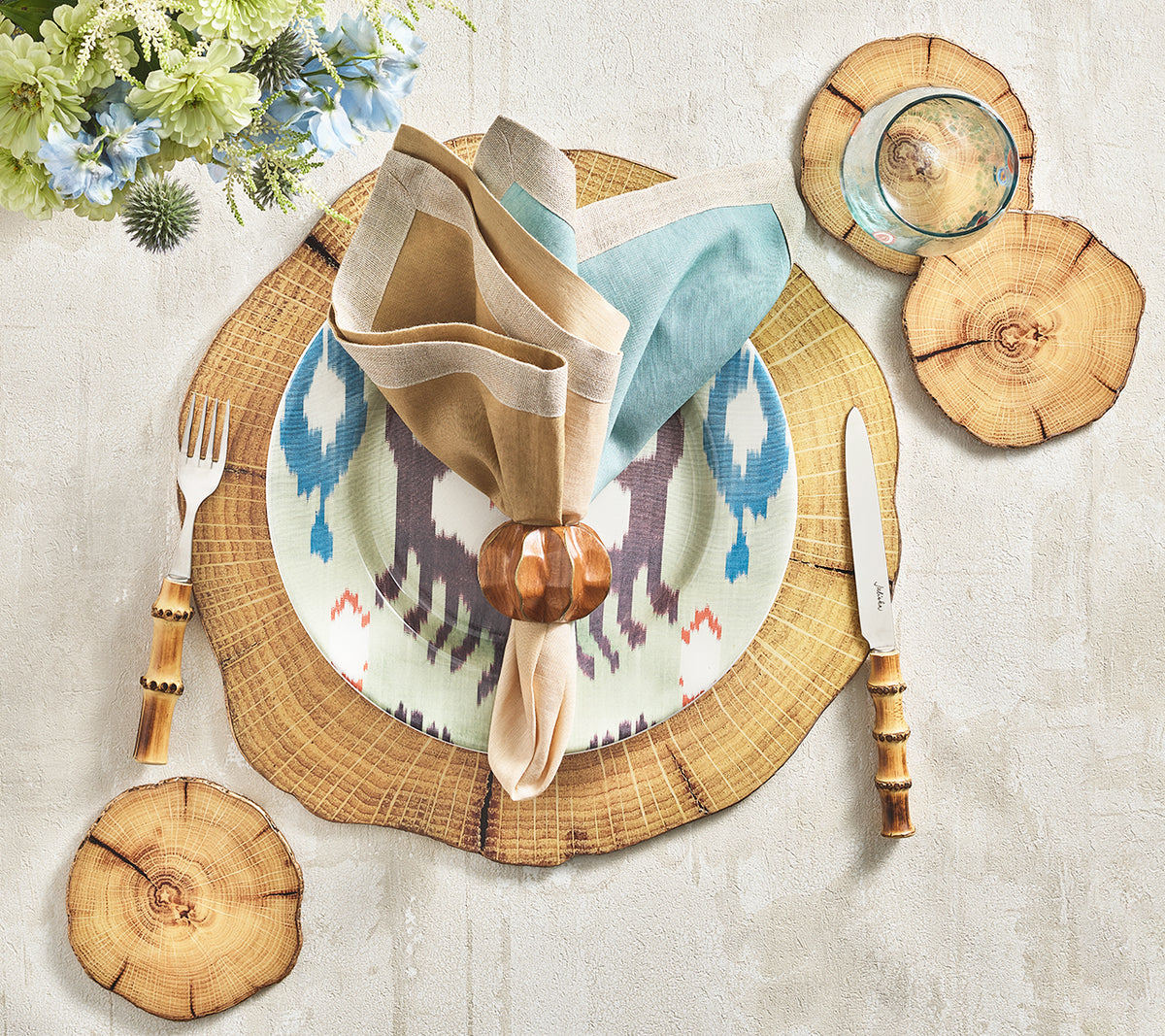 Woodland Placemat in Natural & Brown, Set of 4