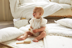 Lace Trimmed Blouse & Bloomer Set in Pink Rose