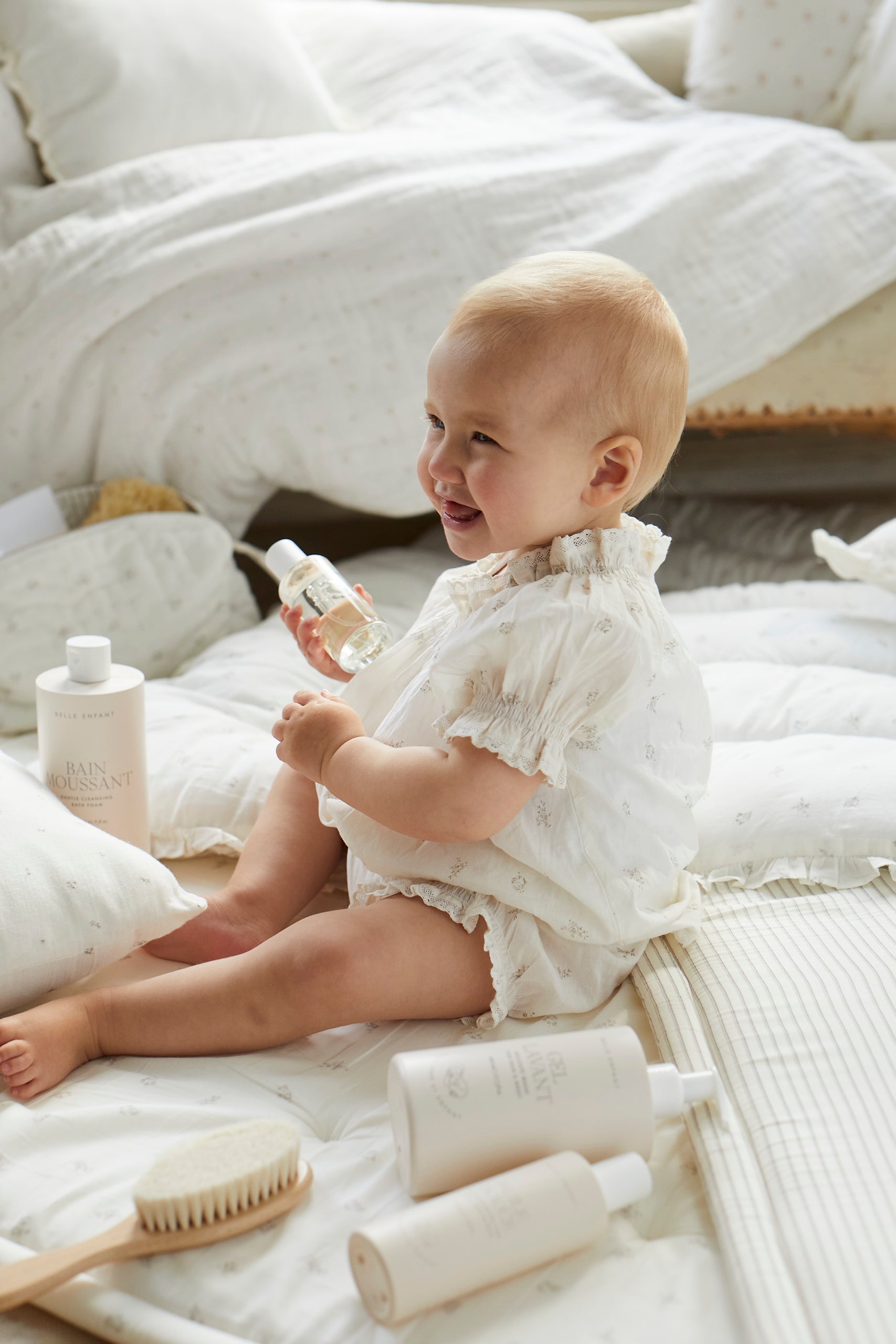 Lace Trimmed Blouse & Bloomer Set in Taupe Rose