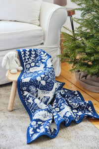 Whimsical Woods Navy Mini Blanket