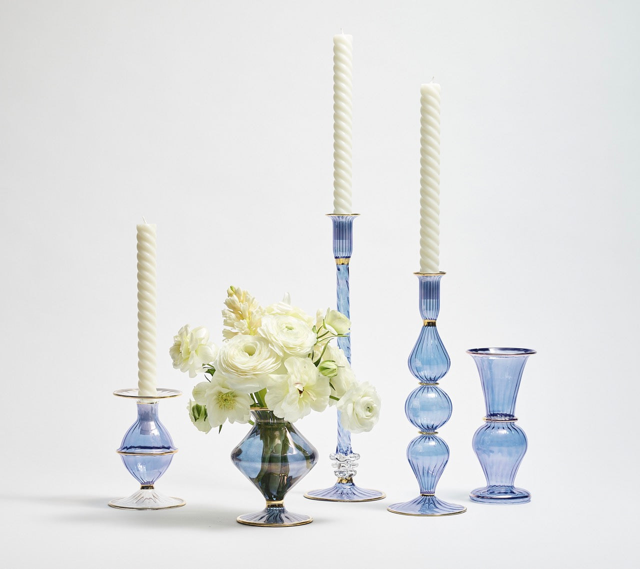 Ripple Candle Holder in Blue