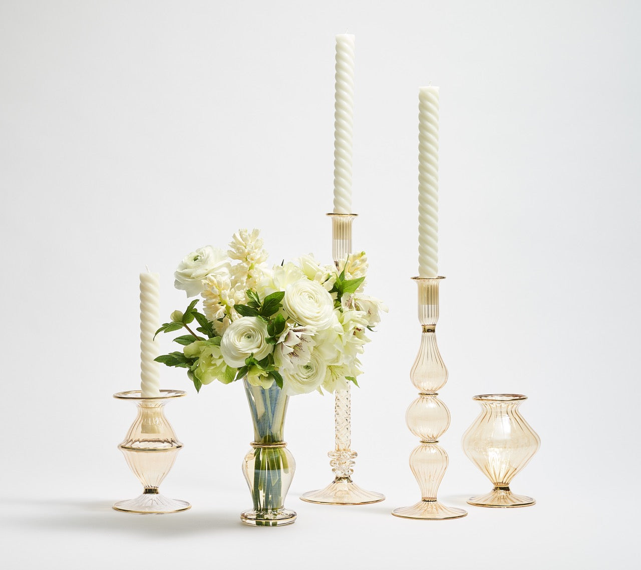 Blossom Candle Holder in Champagne