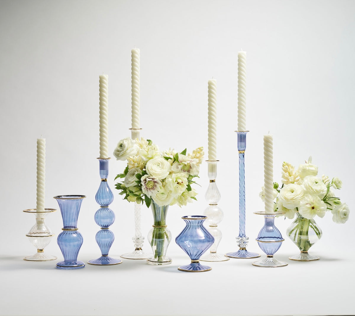 Ripple Candle Holder in Blue