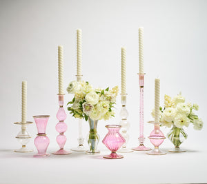 Ripple Candle Holder in Pink