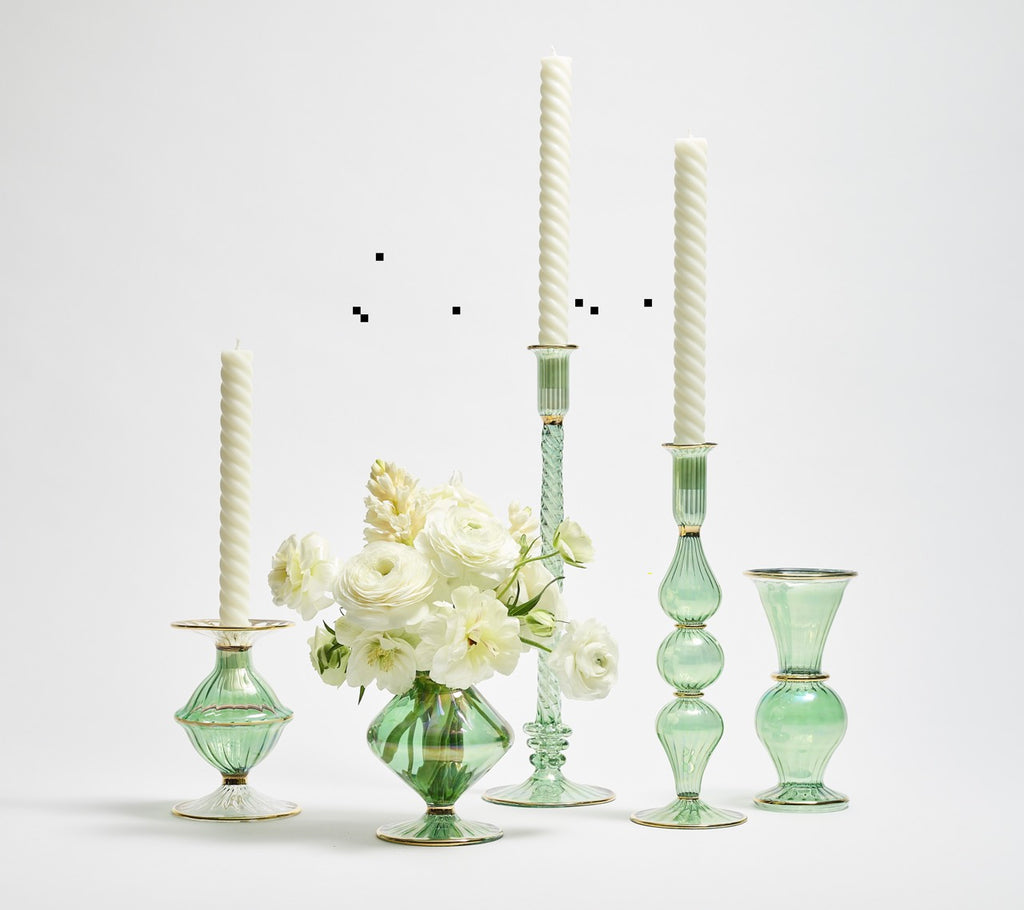 Ripple Candle Holder in Green