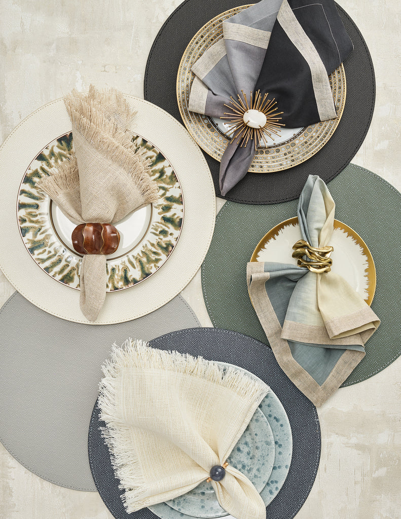 Dip Dye Napkin in Gray & Black, Set of 4