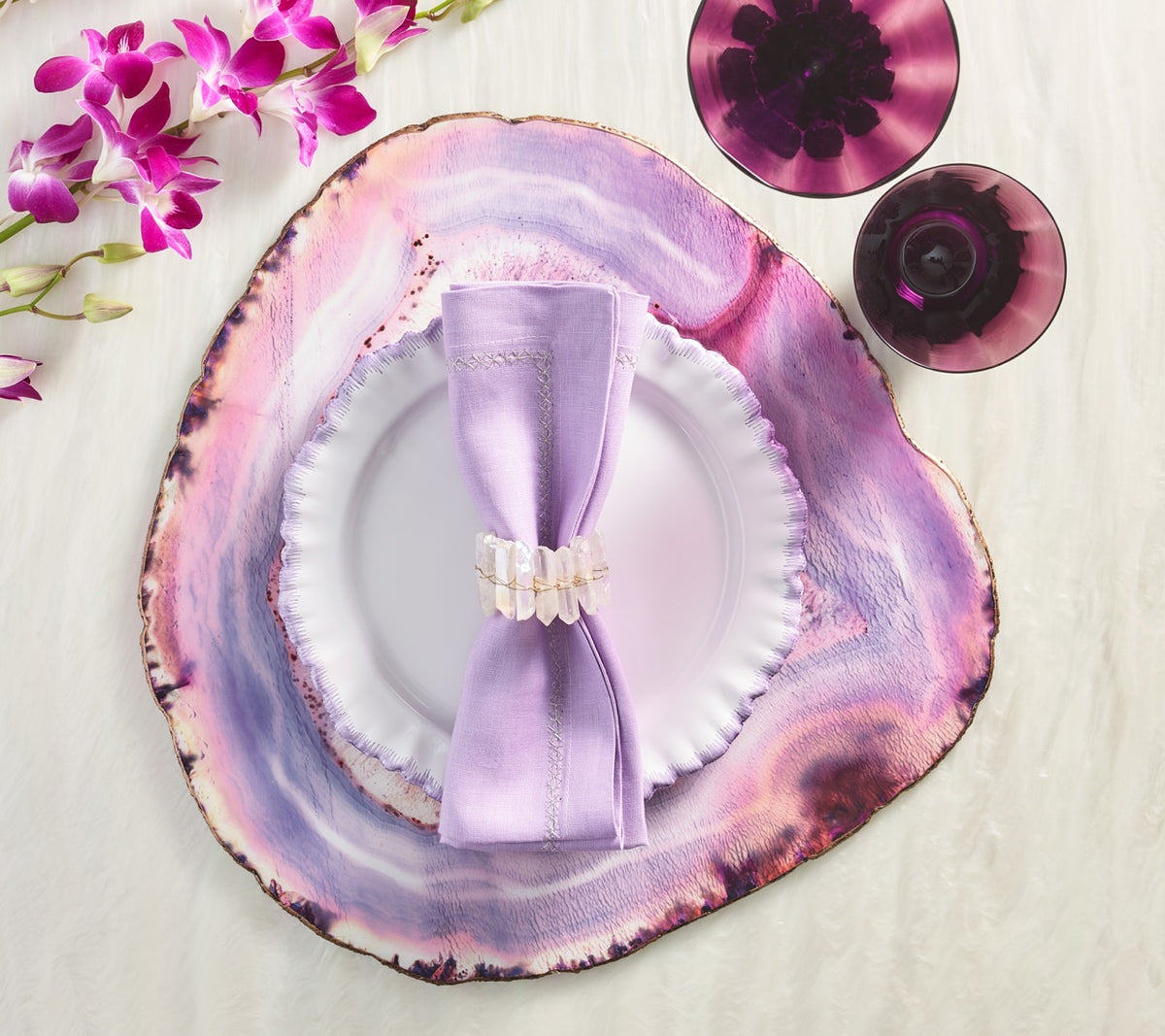 Radiant Napkin Ring in Iridescent, Set of 4