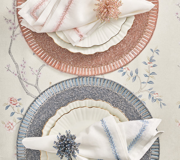 Jardin Napkin in White & Periwinkle, Set of 4