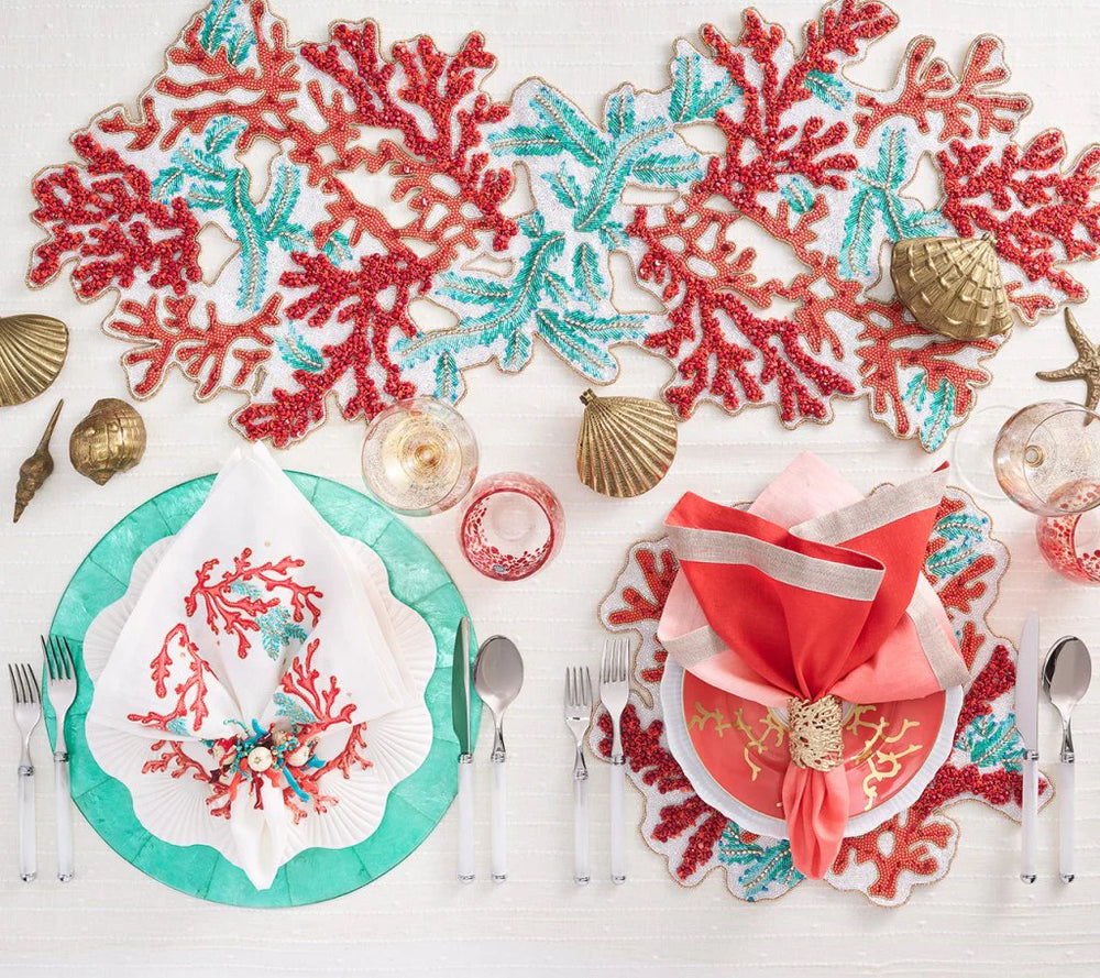 Coral Spray Runner in Coral & Turquoise