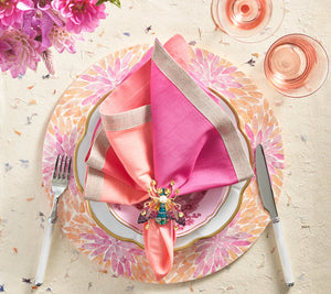 Dip Dye Napkin in Fuchsia & Orange, Set of 4